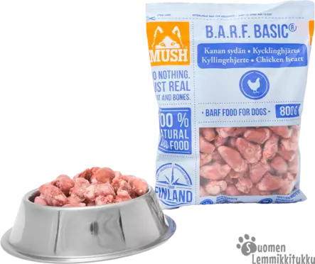 Mush Kanan sydän kokonainen 800g - Koiran raakaruoka - 41740 - 1