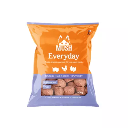 Mush Everyday Puppy vaaleanliila 6x800g, sika-kalkkuna-kana - Mush raakaruoka - 37390 - 1