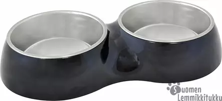 Ruokakuppi Duo melamiininen, musta - Koiran kuppitelineet - 39100 - 1