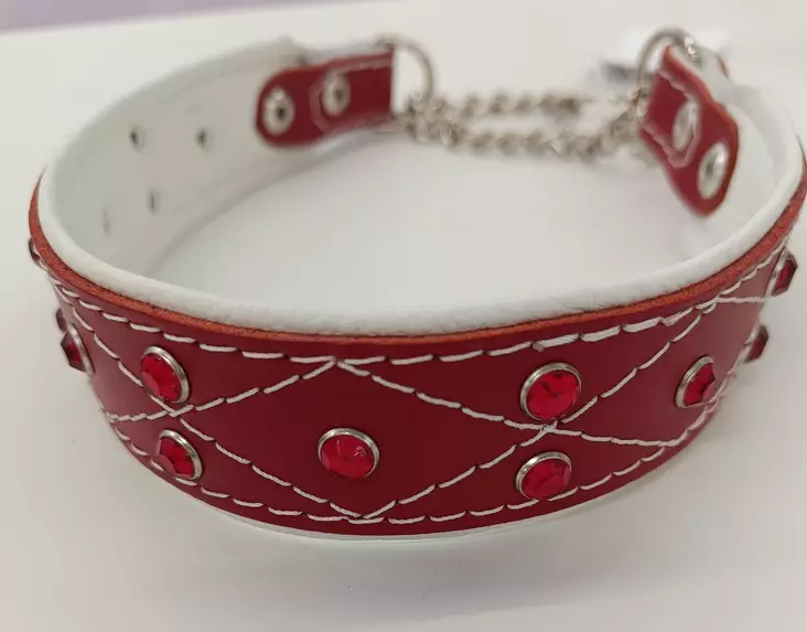 Nahkanasta puolikiristävä panta - Koiran puolikiristävät pannat - 39340 - 1