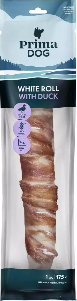 Primadog ankkapururulla 38 cm 175 g - Nahkaluut koiralle - 42620 - 1