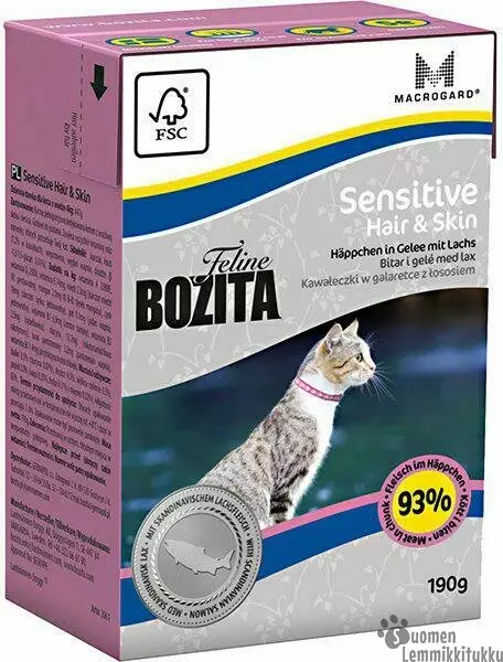 BozitaFeline Sensitive Hair & Skin 190gr - Kissan märkäruoka - 41250 - 1