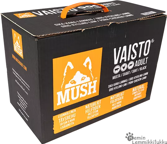Mush Vaisto Musta 10kg, Sika-kana-lammas - Mush raakaruoka - 37300 - 1