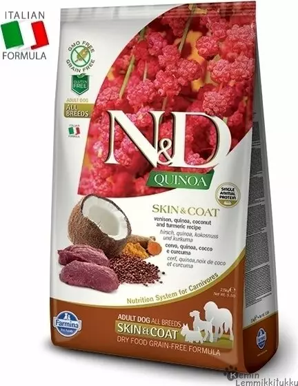 N&D Venison-Quinoa (Peura-Kvinoa) viljaton koiran täysravinto 2,5kg - Kuivaruoka normaaliaktiiviselle koiralle - 38570 - 1