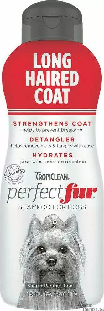 Perfect Fur, Shampoo pitkälle turkille 473ml, lhasa apso, yorkshiren terrieri, maltankoira, shih tzu ja muille pitkäkarvaisille roduille. - Koiran shampoot - 40670 - 1