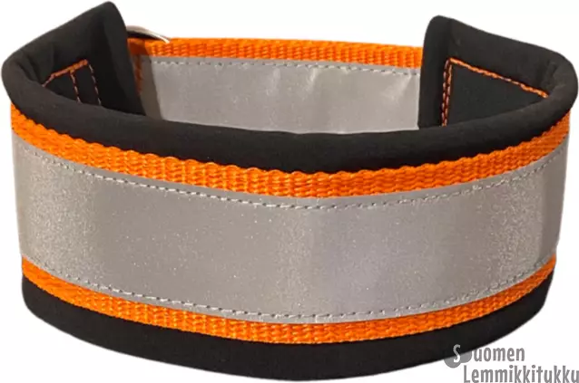 Softshell heijastinpanta, Oranssi-musta - Koiran puolikiristävät pannat - 41190 - 1