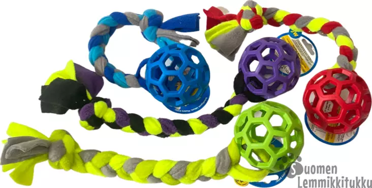 Hol-ee pallo fleecellä, halk. 9cm - Koiran palkkauslelut - 39051 - 1