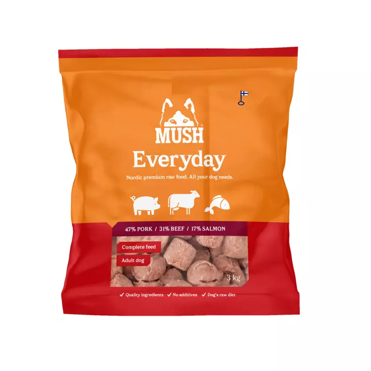 Mush Everyday Red 3x3kg, sika-nauta-lohi - Mush raakaruoka - 37301 - 1