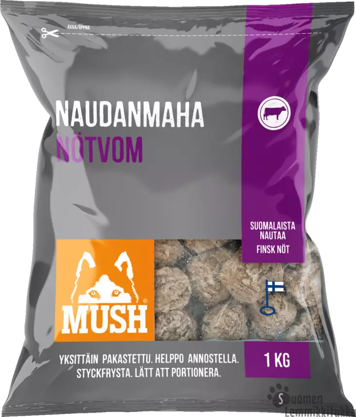 Mush Naudanmahapulla 1kg - Koiran raakaruoka - 37371 - 1