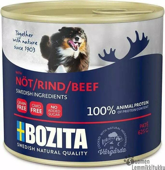 Bozita Nauta pate viljaton 625g - Koiran märkäruoka - 41321 - 1