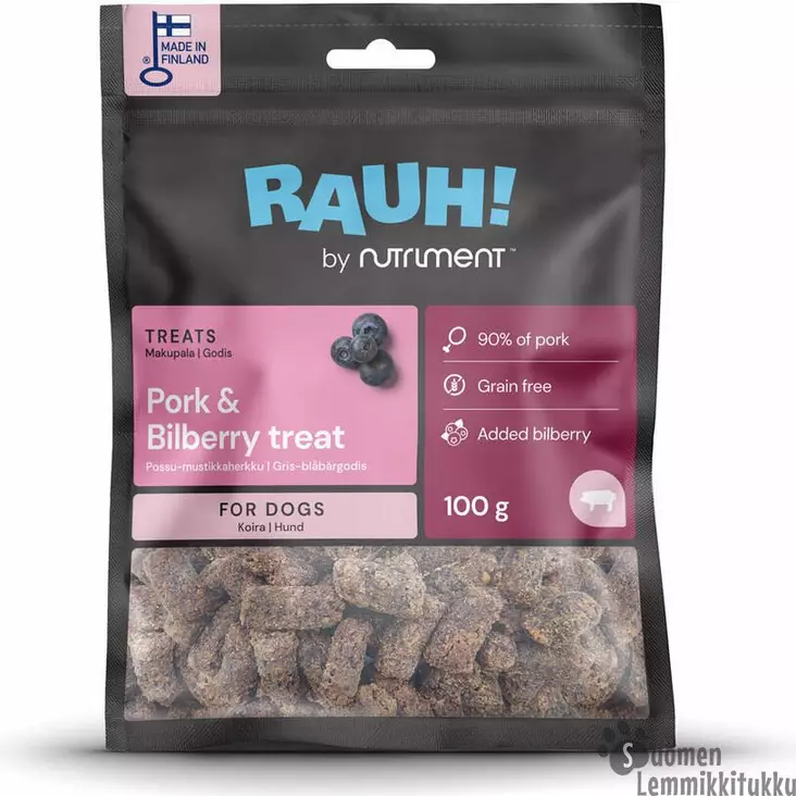 Rauh! Possu-mustikkaherkku 100g - Rapeat makupalat koiralle - 42601 - 1