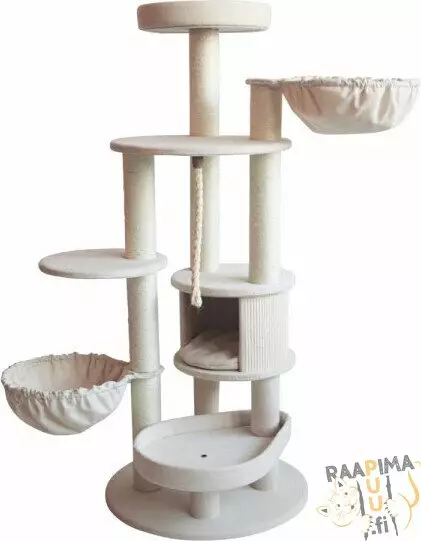 Raapimapuu Fida, beige-pellava, Small - Kissan raapimapuut - 42051 - 1