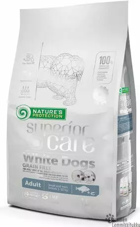Superior Care White Dogs Small&mini, valkoisille koirille, vaaleat kalat 10kg - Erikoiskuivaruoka koiralle - 42571 - 1