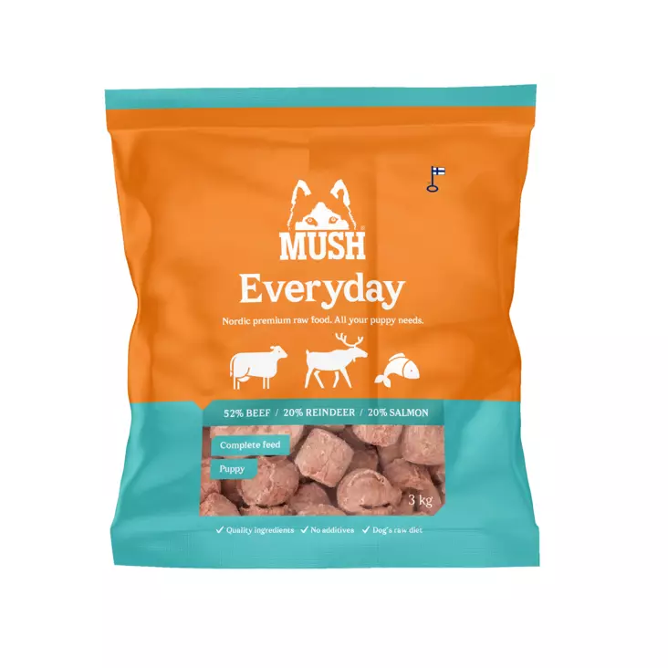 Vaisto Puppy jäänsininen nauta-poro-lohi 3kg - Koiran raakaruoka - 41681 - 1