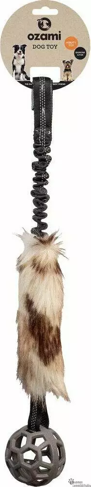 Vetolelu Play-n-Tug turkiksella ja pallolla ruskea - Koiran palkkauslelut - 42431 - 1