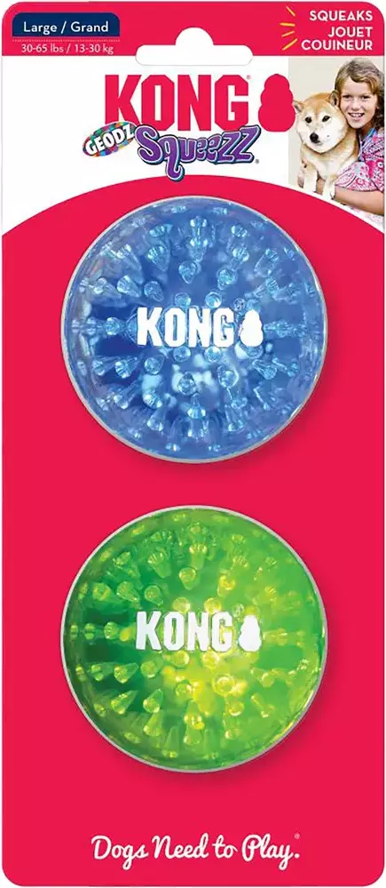 Kong Squeezz Geodz Ball 2 kpl - Koiran pallot ja heittolelut - 43052 - 1