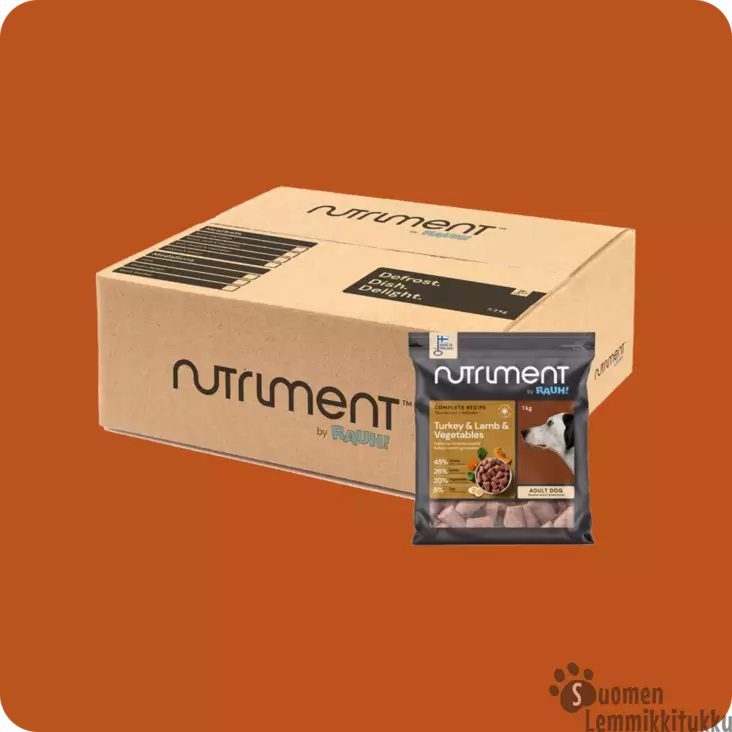 Nutriment By Rauh Kalkkuna-lammas-kasvispullat 7,2 kg - Koiran raakaruoka - 42362 - 1