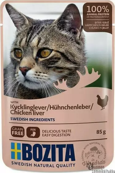 Bozita Kananmaksaa hyytelössä 85g - Kissan märkäruoka - 40272 - 1