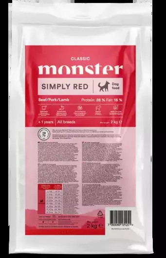 Monster Dog Classic Simply Red - Kuivaruoka normaaliaktiiviselle koiralle - 42932 - 1