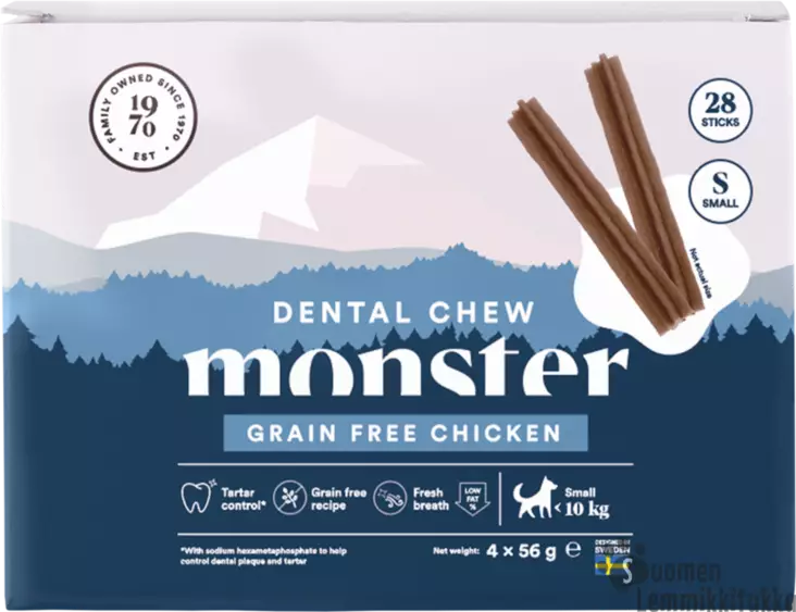 Monster Dog Dental Chew Grain Free Chicken S 28 kpl - Koiran hampaidenhoito - 41212 - 1