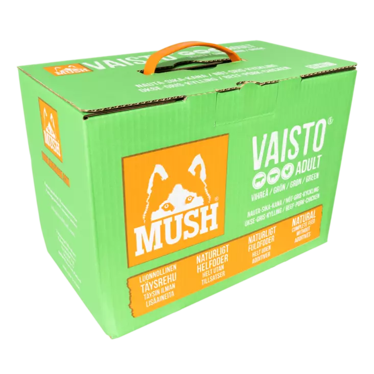 Mush Vaisto vihreä 10kg, nauta-sika-kana - Mush raakaruoka - 37382 - 1