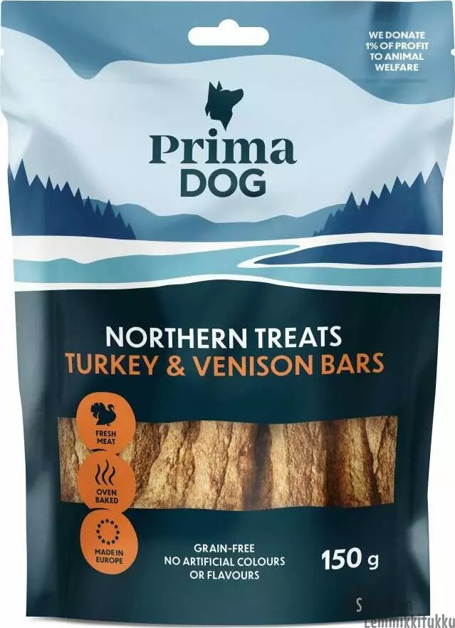 PrimaDog Kalkkuna-peuratanko 150g - Pehmeät puruherkut koiralle - 41712 - 1
