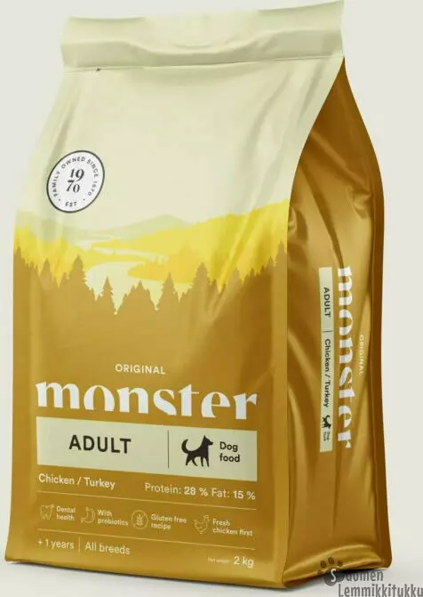 Monster Original Adult Chicken / Turkey (kana/kalkkuna) 12 kg - Koiran kuivaruoka - 40842 - 1