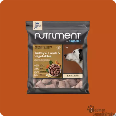 Nutriment By Rauh Kalkkuna-lammas-kasvispullat 1 kg - Koiran raakaruoka - 42253 - 1