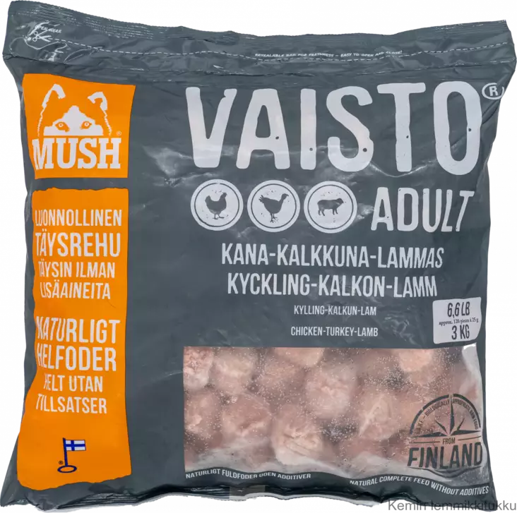 Mush Vaisto harmaa 3×3kg ennakkotilaus - Mush raakaruoka - 37353 - 1