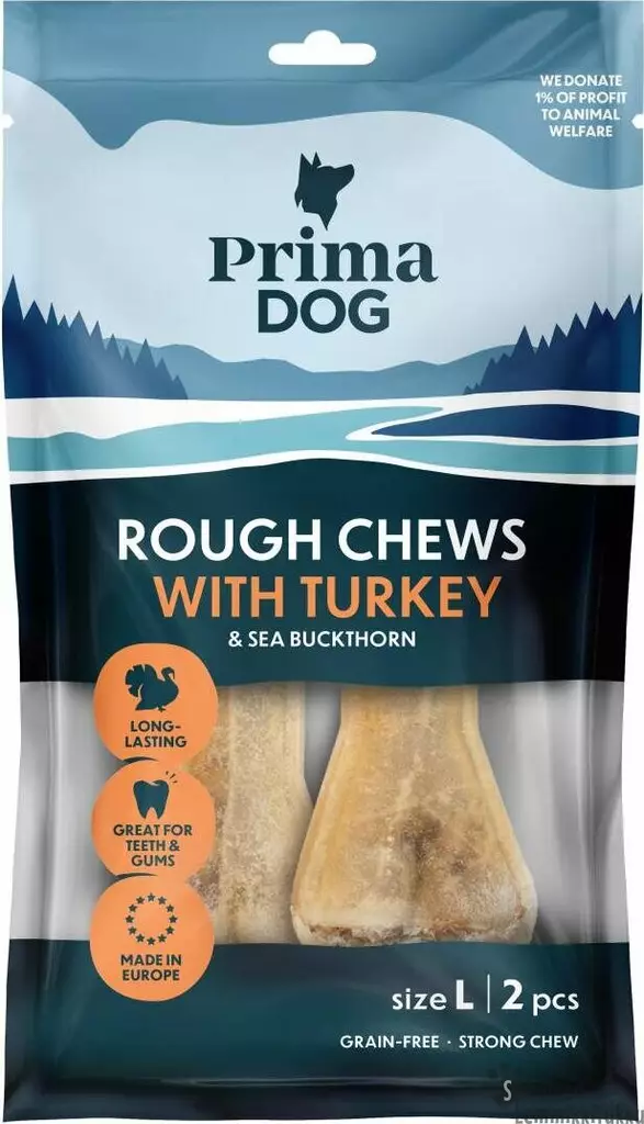 Rough Chews täytetty puruluu Kalkkuna-Tyrni L 13,5 cm, 140 g - Nahkaluut koiralle - 41373 - 1