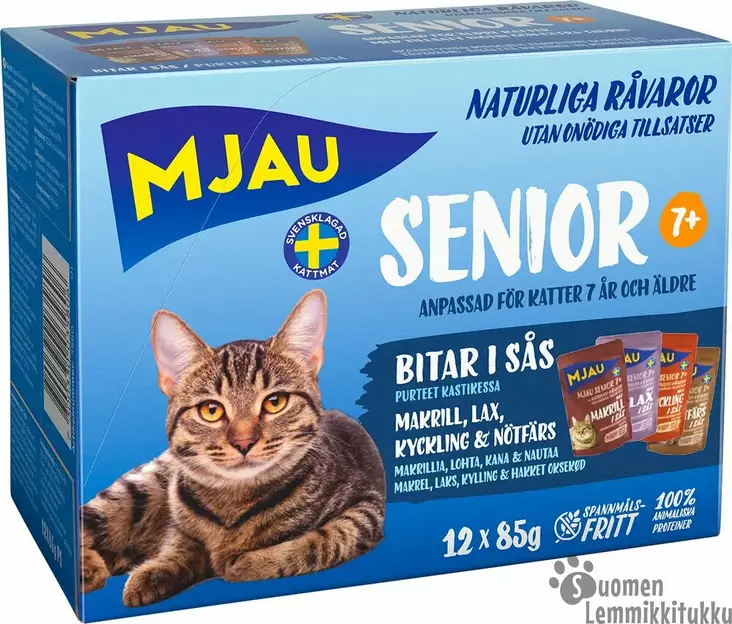 Mjau Senior 12x85g - Kissan märkäruoka - 42683 - 1