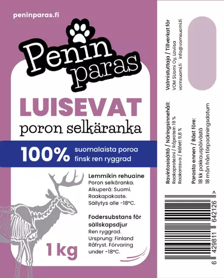 Penin Paras Poron selkäranka 1kg - Kaulat, rustot ja luut - 43174 - 1