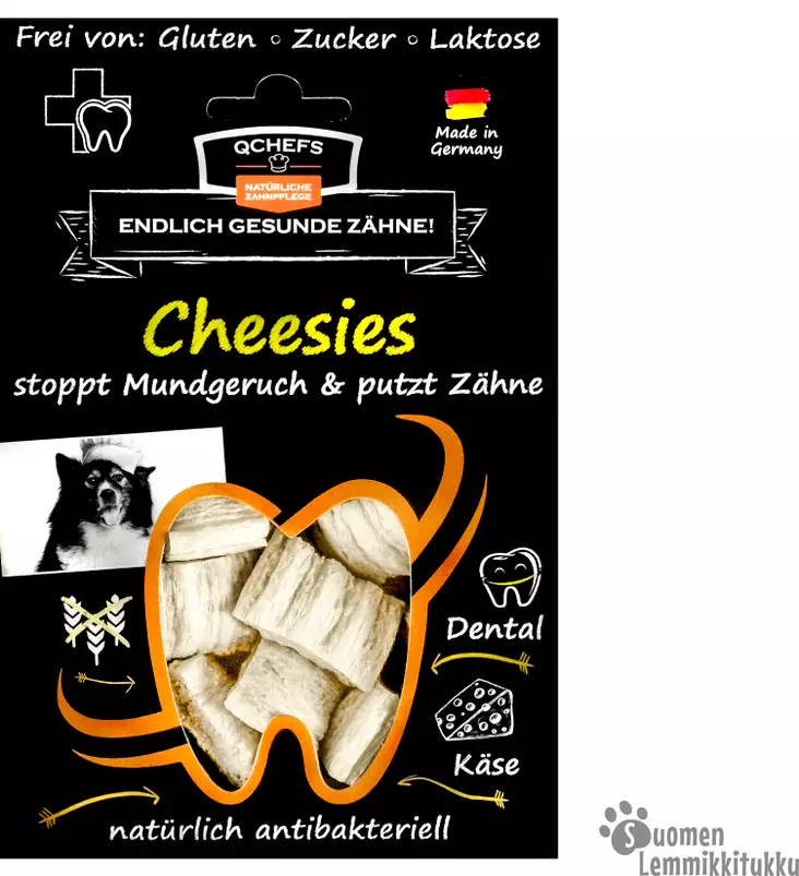 Cheesies rapea juustoherkku pureskeltavaksi (antibakteerinen, raikastaa hengitystä ja vähentää bakteereita suussa) - Koiran hampaidenhoito - 41954 - 1