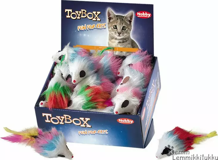 Nobby Kissan värikäs karvahiiri - Kissan rapisevat ja kilisevät lelut - 39244 - 1