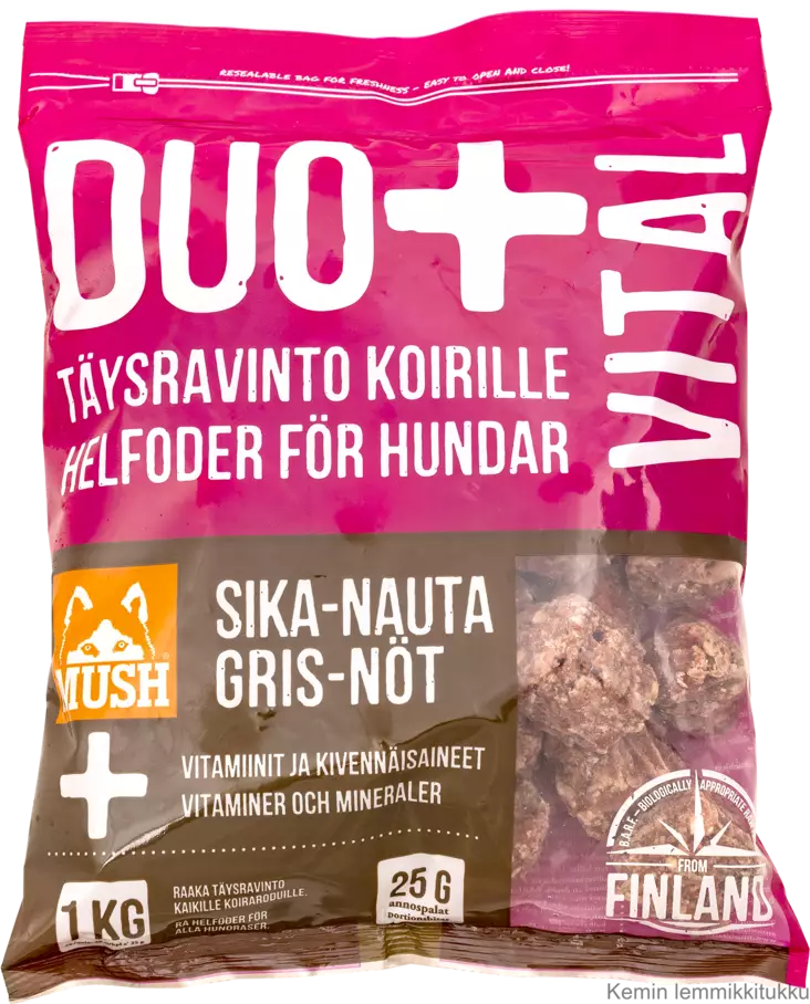 MUSH DUO+ ® VITAL Sika-nauta 6x 1kg, ennakkotilaus - Mush raakaruoka - 37294 - 1