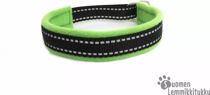 Puolikiristävä heijastinpanta, Lime - Koiran puolikiristävät pannat - 41184 - 1