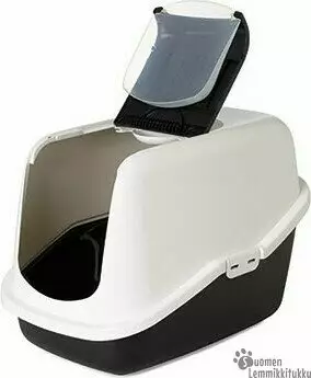 WC katettu hiekkalaatikko Nestor musta tai harmaa 56x39x38,5cm - Kissan vessat ja lapiot - 39064 - 1