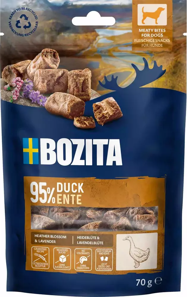 Bozita Meaty Bites Ankka 70g - Pehmeät makupalat koiralle - 42975 - 1