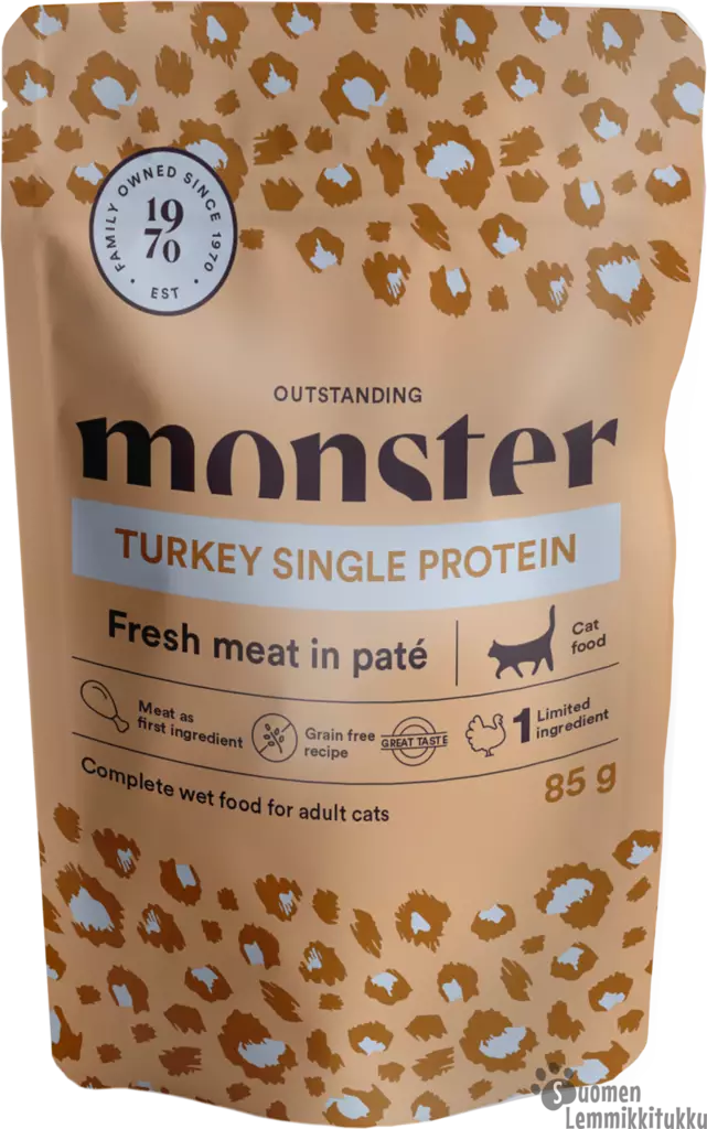 Monster Cat single Turkey 85g - Kissan märkäruoka - 40195 - 1