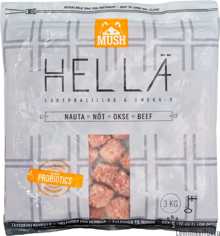 Mush Hellä Nauta 3x3kg - Mush raakaruoka - 41115 - 1