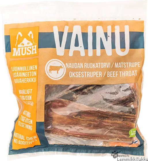 Vainu Kotimainen naudan ruokatorvi, 220g - Kuivatut ruhon osat koiralle - 38865 - 1