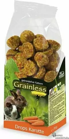 JR Grainless Drops viljaton porkkananappi 140g - Kanin ja jyrsijän herkut - 41036 - 1