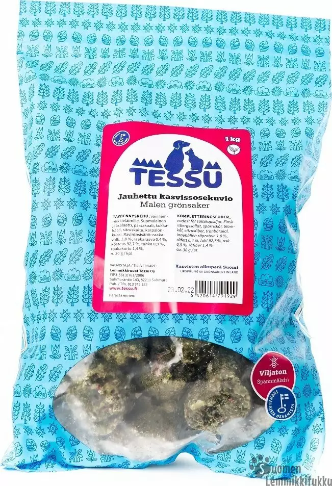 Tessu Kasvissosekuvio 1kg - Koiran raakaruoka - 41416 - 1