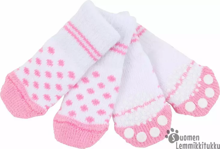 Koiran sukat liukuesteellä, Polka Dot valkoinen - Koiran tossut - 40946 - 1