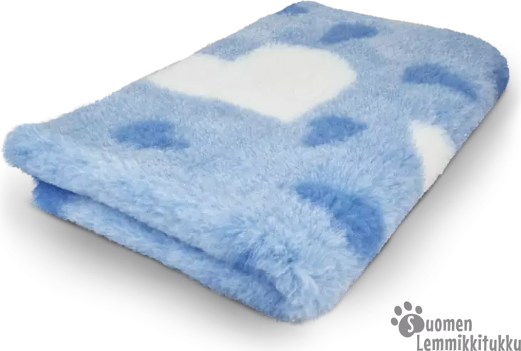 Vetbed Sininen sydämillä 100x150cm - Koiran makuualustat ja viltit - 42366 - 1