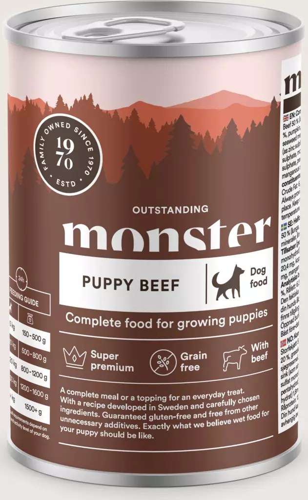Monster koiranpennun ruoka Nauta 400g - Koiran märkäruoka - 40246 - 1