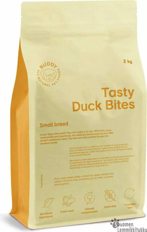 Buddy Tasty Duck bites Koiranruoka 2kg - Kuivaruoka normaaliaktiiviselle koiralle - 42246 - 1