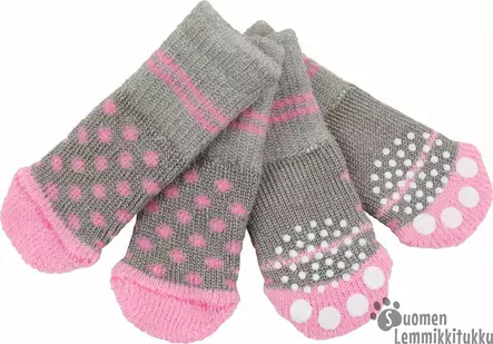 Koiran sukat liukuesteellä, Polka Dot harmaa - Koiran tossut - 40947 - 1
