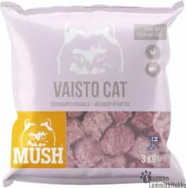 Mush Vaisto Cat vaaleanpunainen 3x3kg, kana-sika - Mush raakaruoka - 41737 - 1