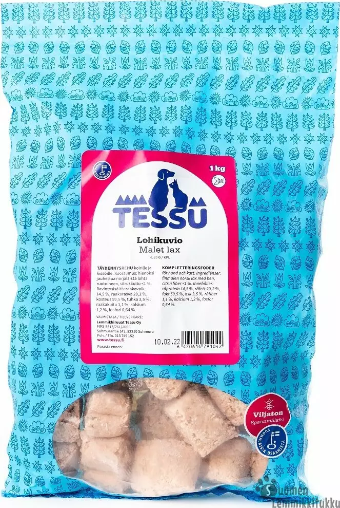 Lohikuvio, ennakkotilaus 4x1kg - Tessu raakaruoka - 37487 - 1